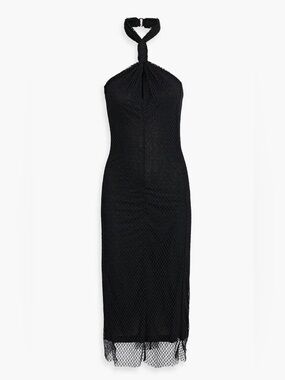 HELMUT LANG
Fishnet Halter Bodycon Midi Dress